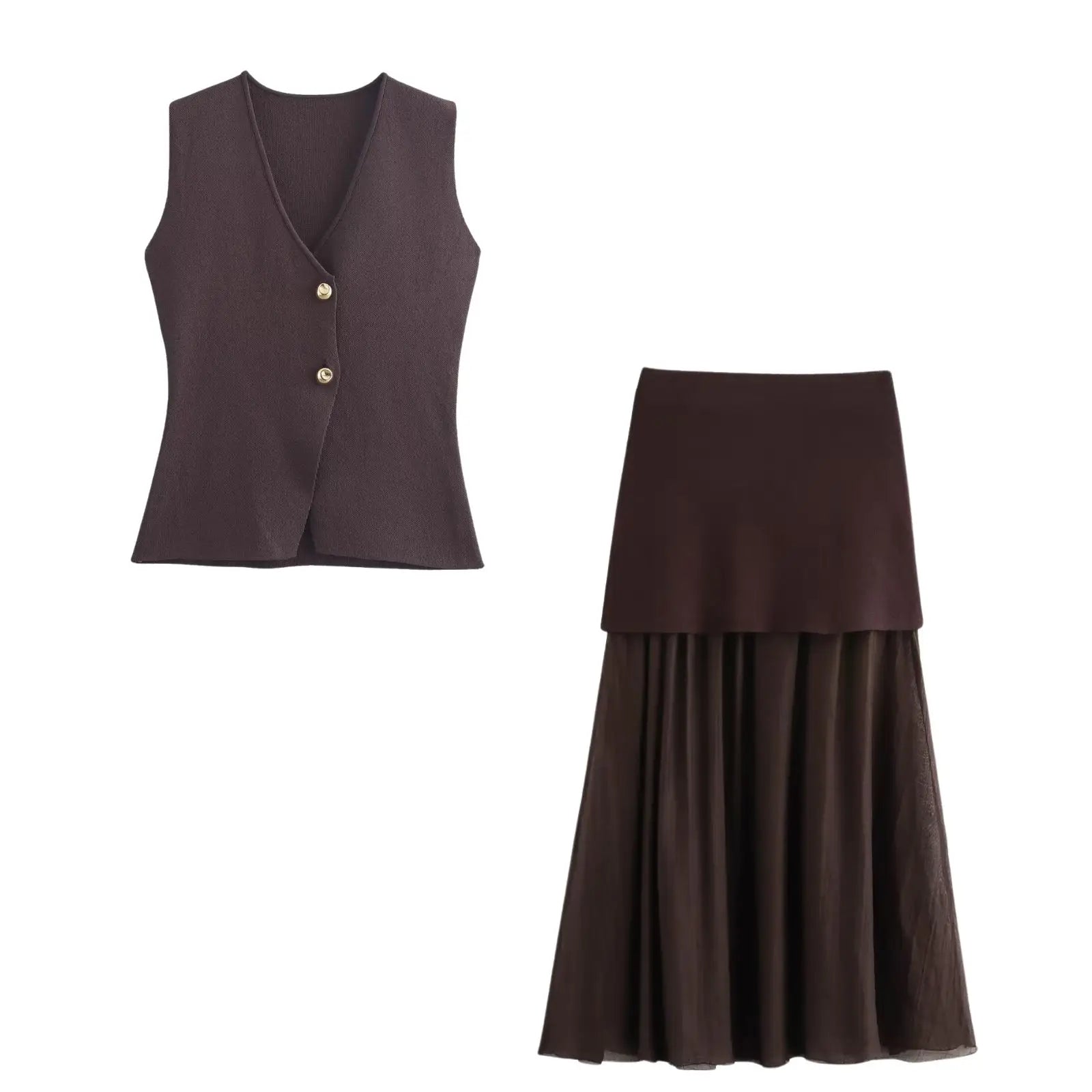 V-Neck Sleeveless Set