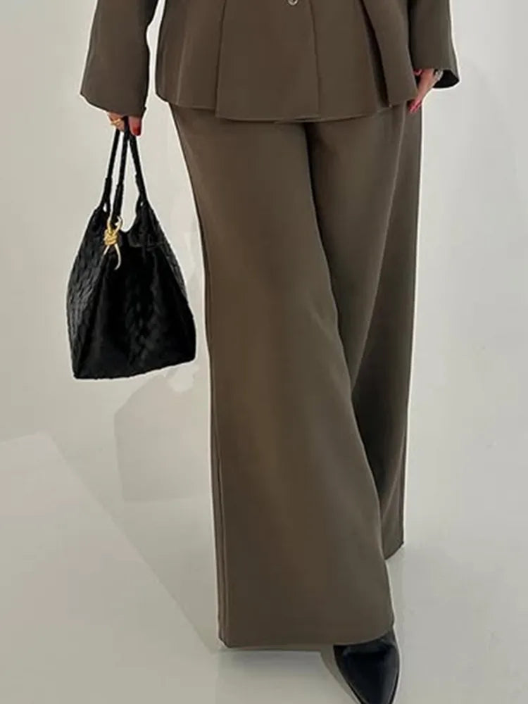 Belted Coat & High-Waist Pants