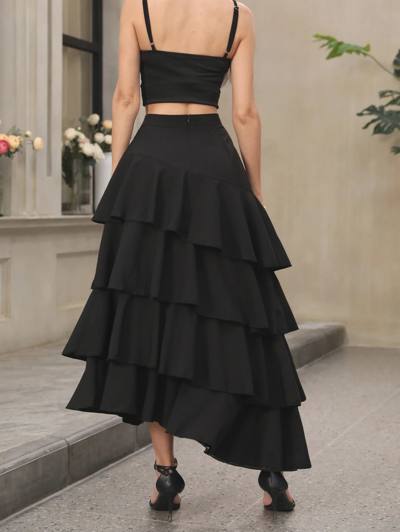 High Waist Black Skirt