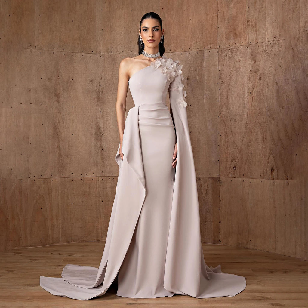 Lilac One Shoulder Evening Dress