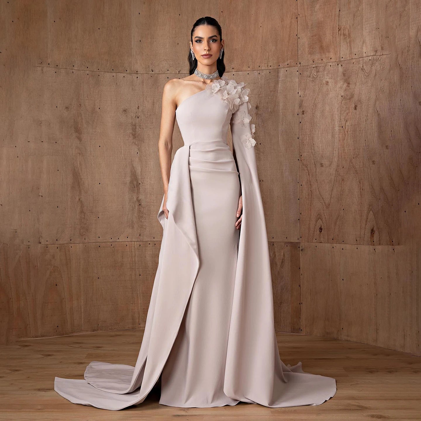 Lilac One Shoulder Evening Dress