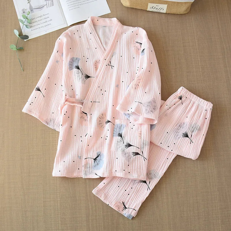 Japanese kimono cotton pajama