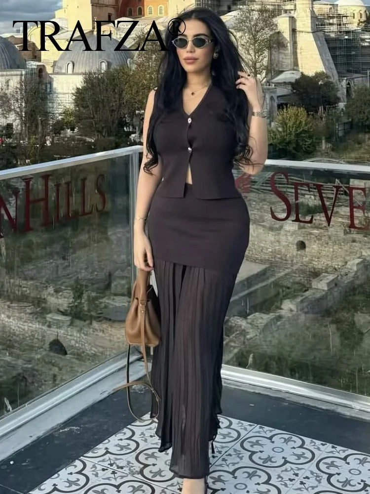 V-Neck Sleeveless Set