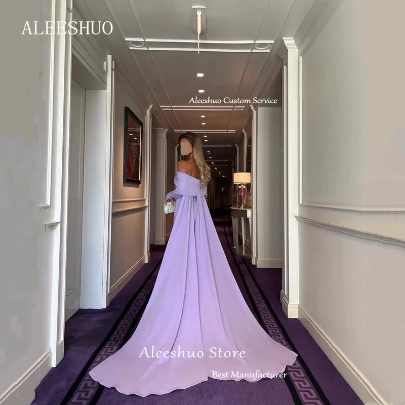 Off The Shoulder Purple Dress
