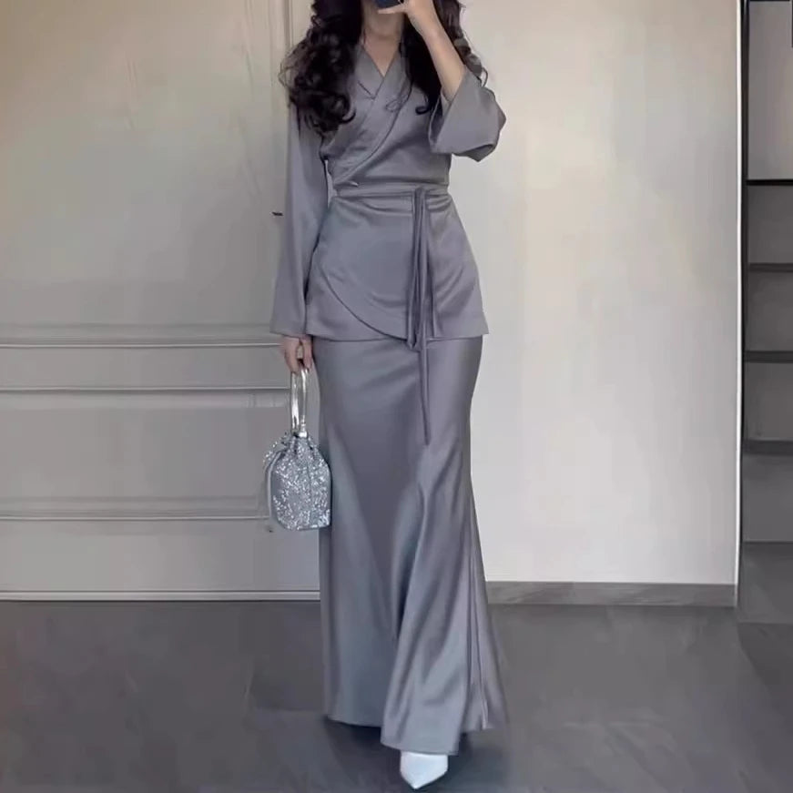 Chic Gray Long Dress
