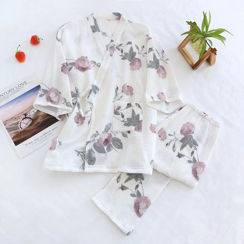 Japanese kimono cotton pajama