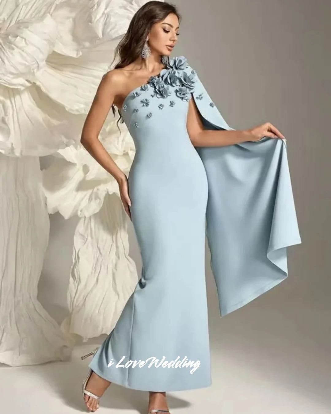 Blue One Shoulder Dress