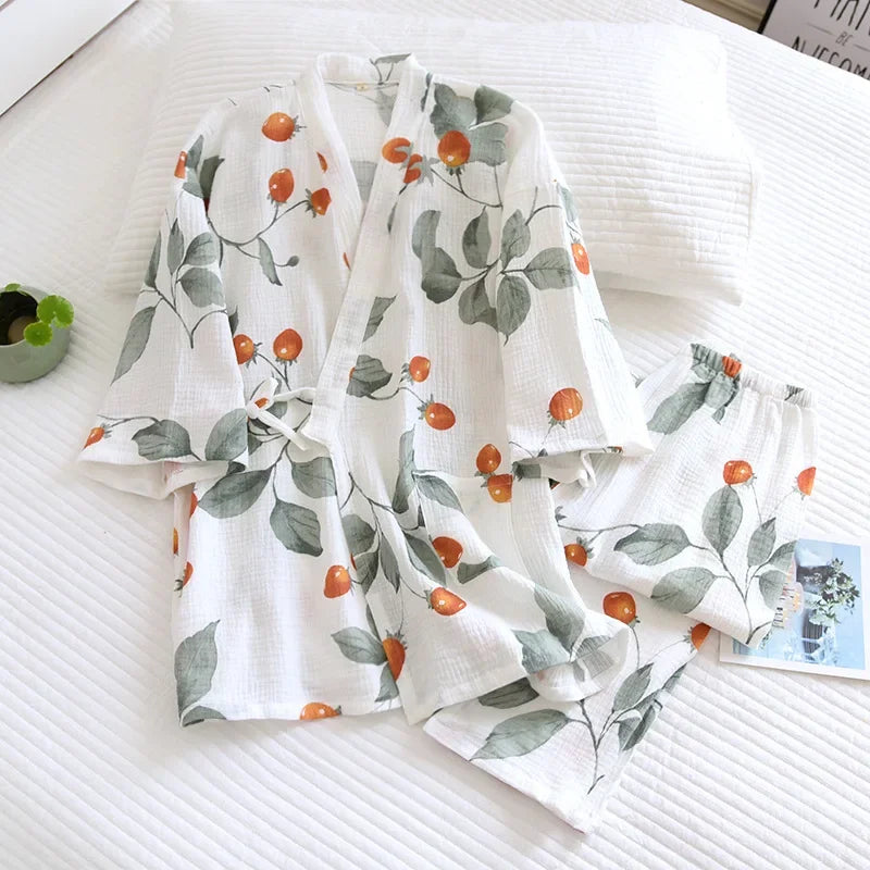 Japanese kimono cotton pajama