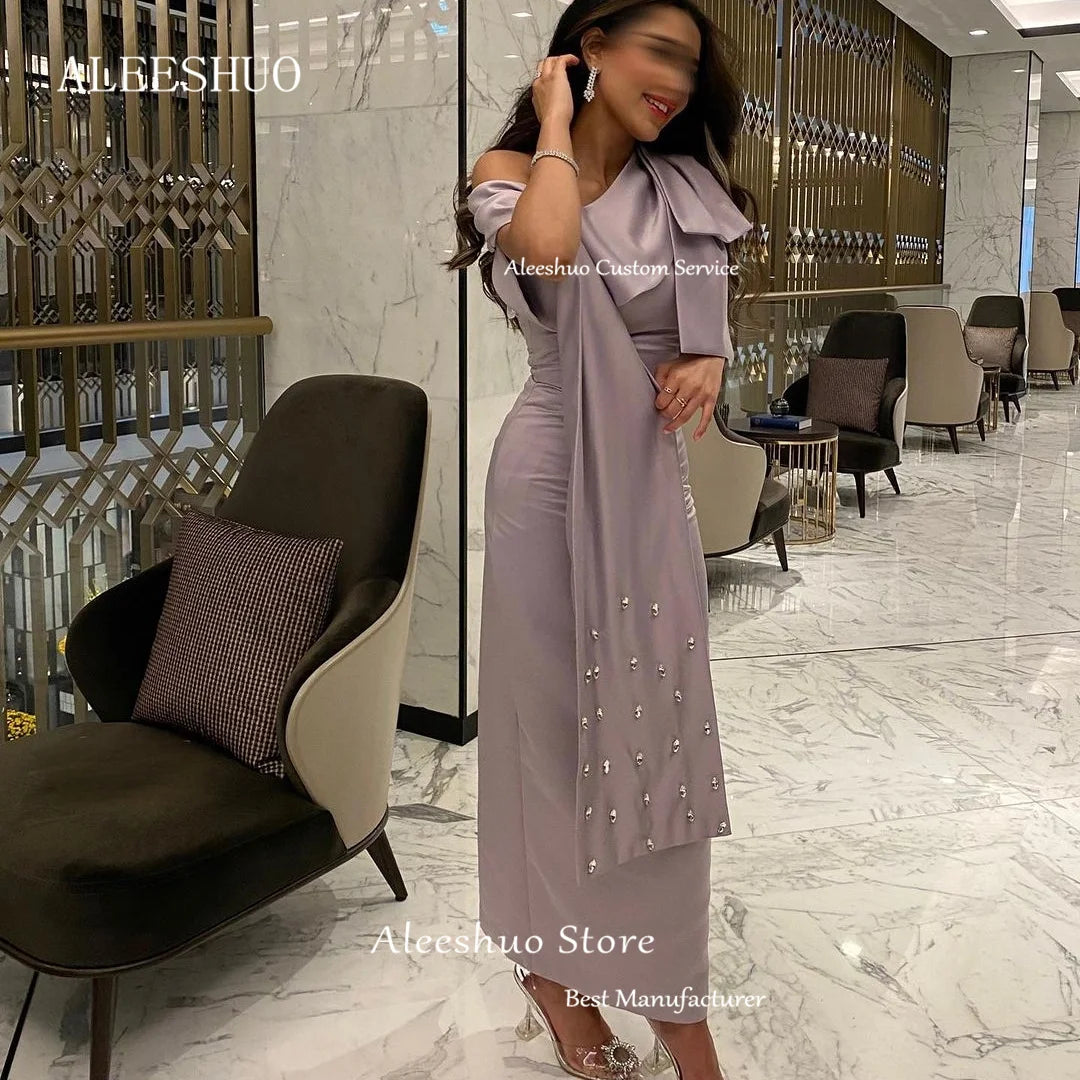 One Shoulder Evening Dress with Slit