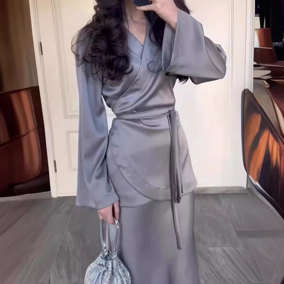 Chic Gray Long Dress