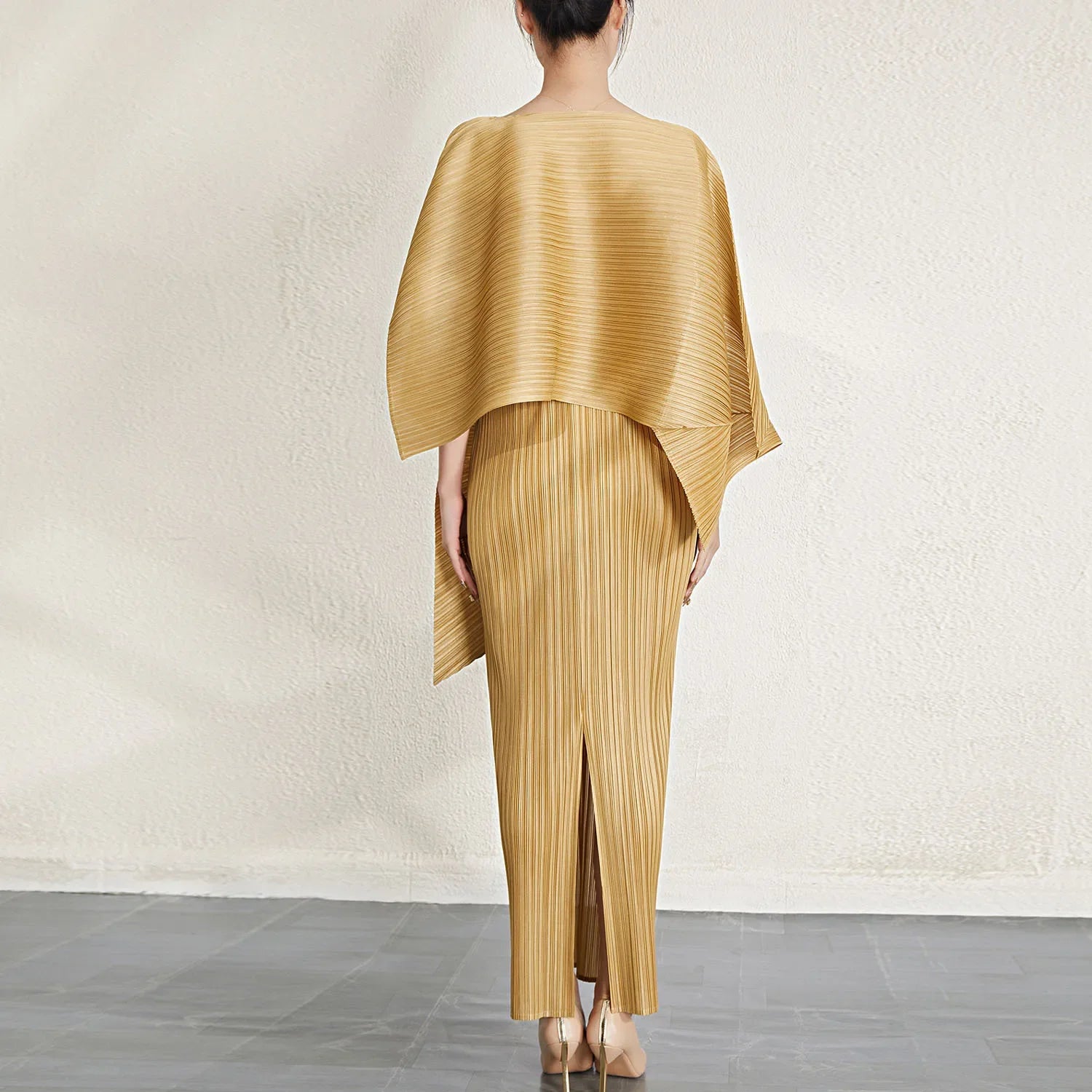 Pleated Two-piece Dress Set