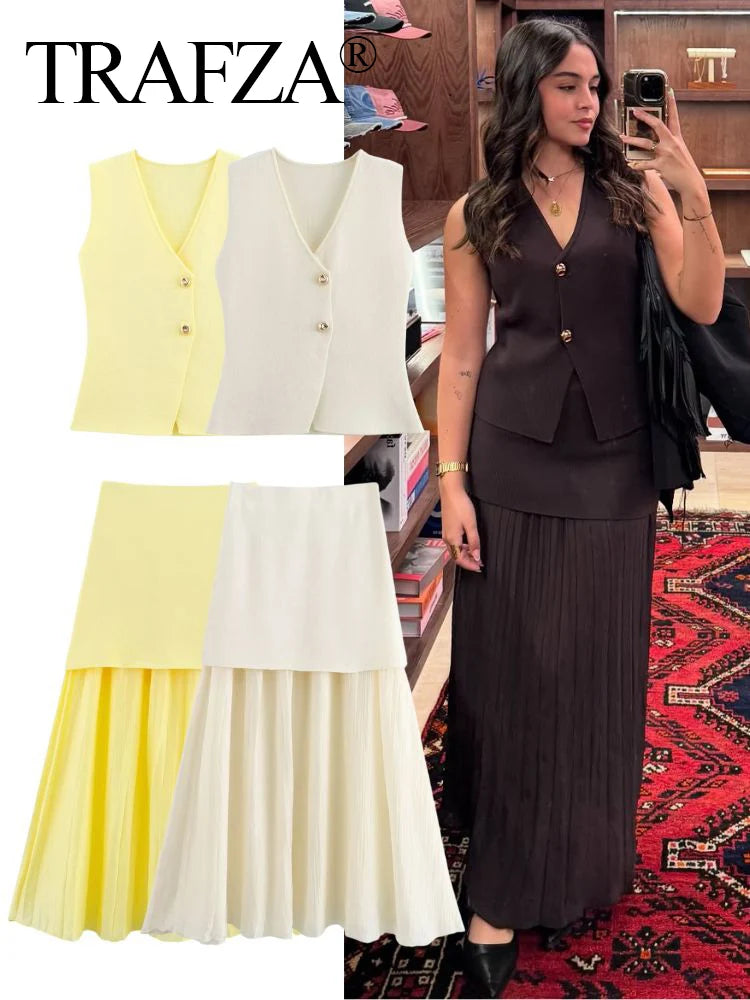 V-Neck Sleeveless Set