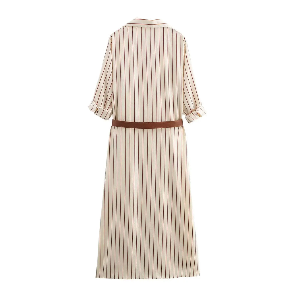 Simple Striped Print Dress