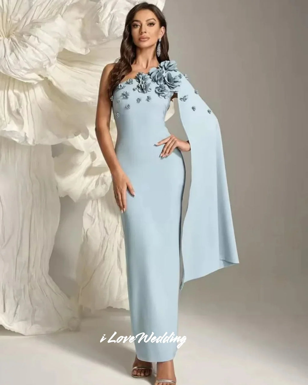 Blue One Shoulder Dress