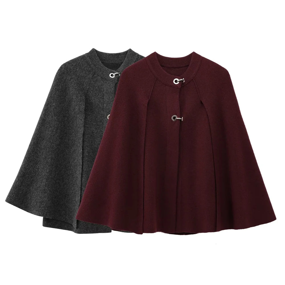 Round Neck Button Coat