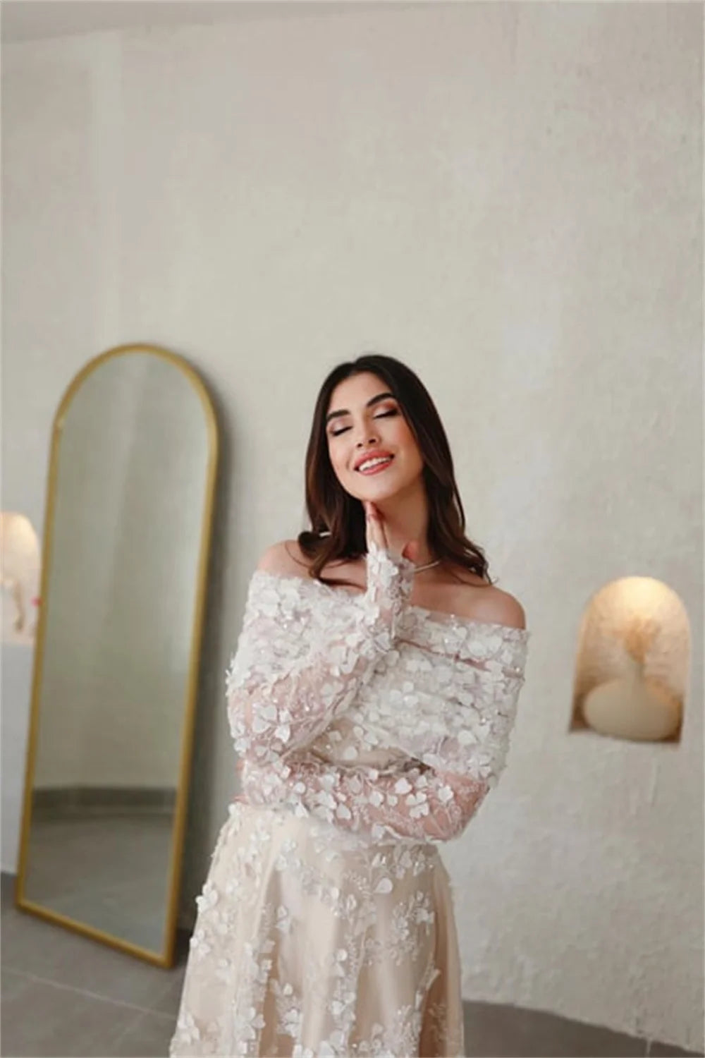Champagne Tulle Evening dress