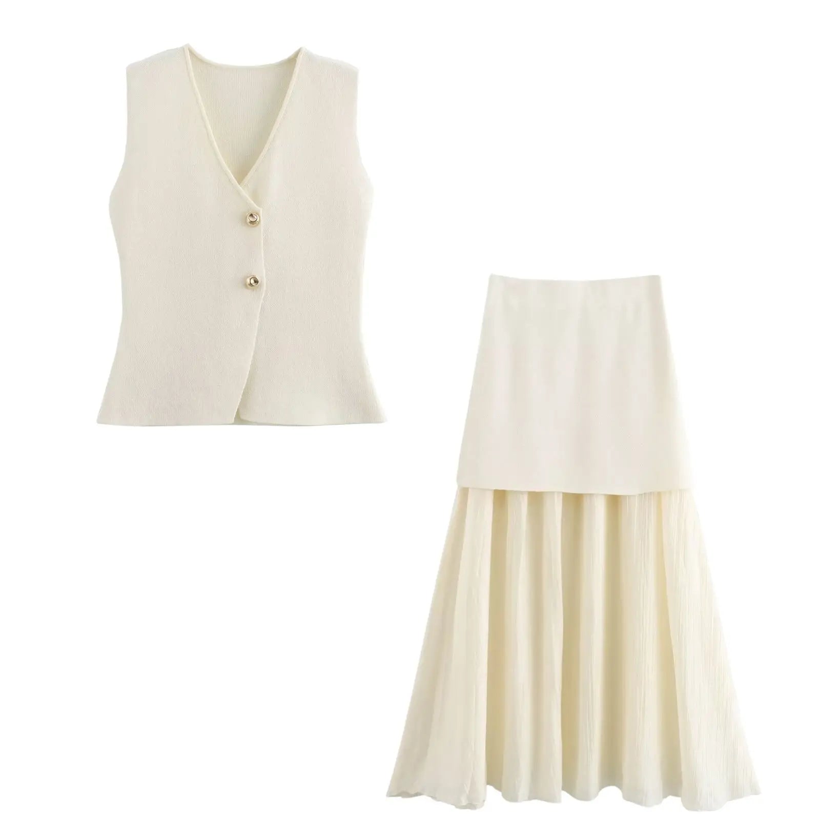 V-Neck Sleeveless Set