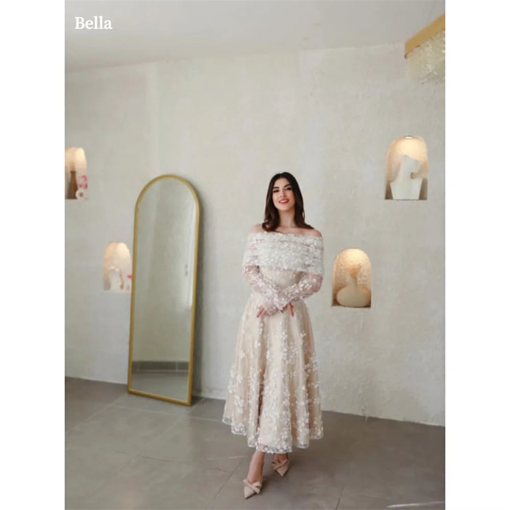 Champagne Tulle Evening dress