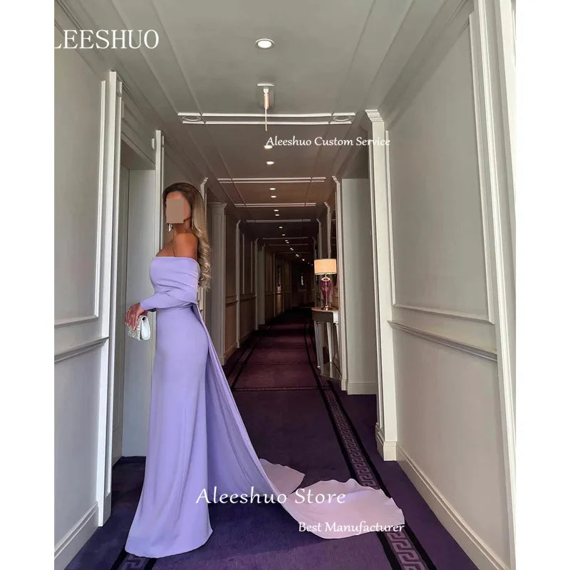 Off The Shoulder Purple Dress