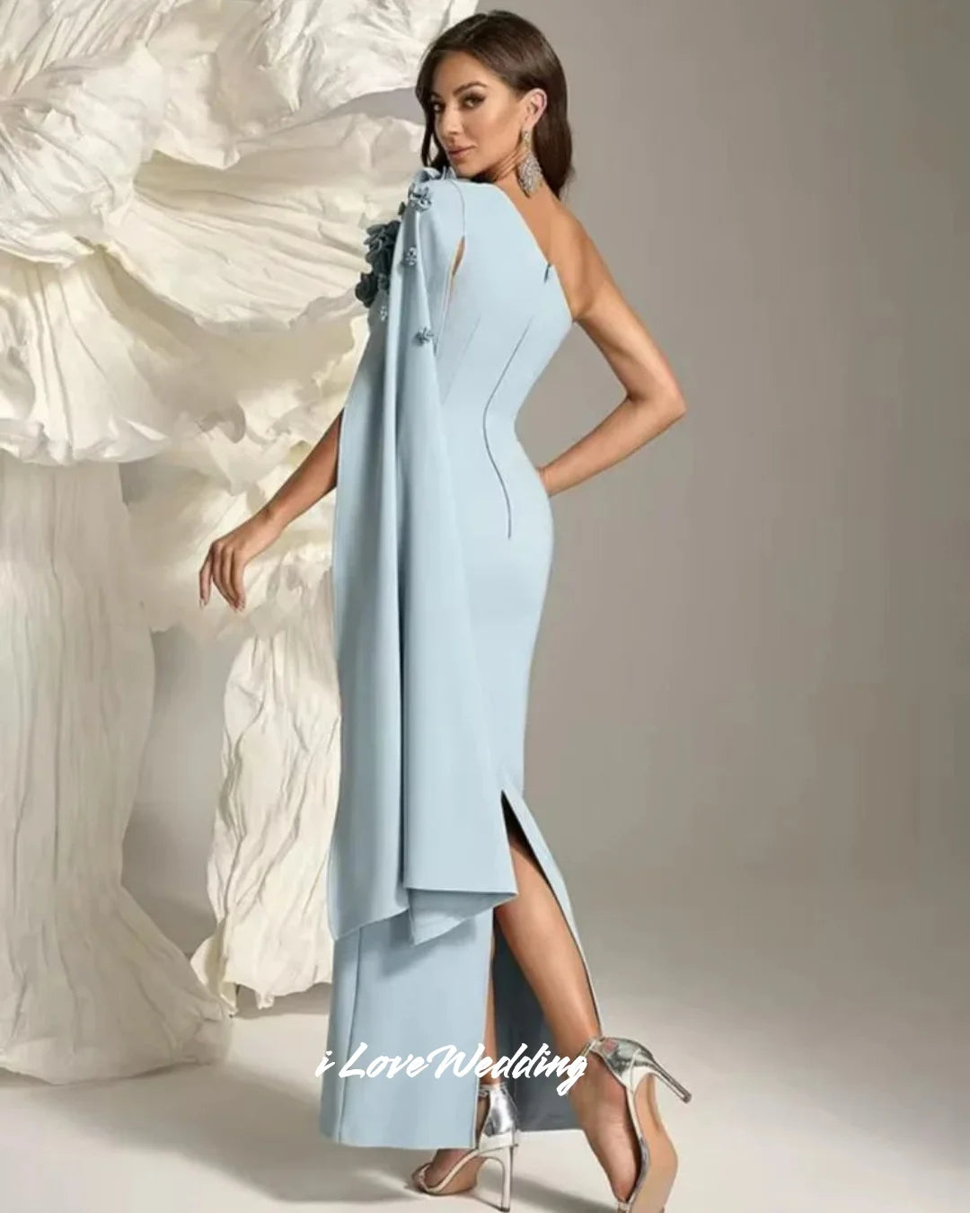 Blue One Shoulder Dress