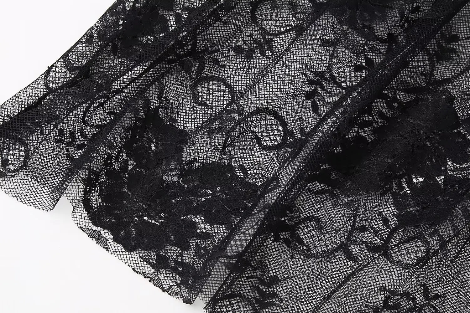 Black Lace High Waist Skirt