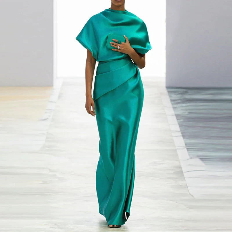 Loose Green Short Sleeves Dress